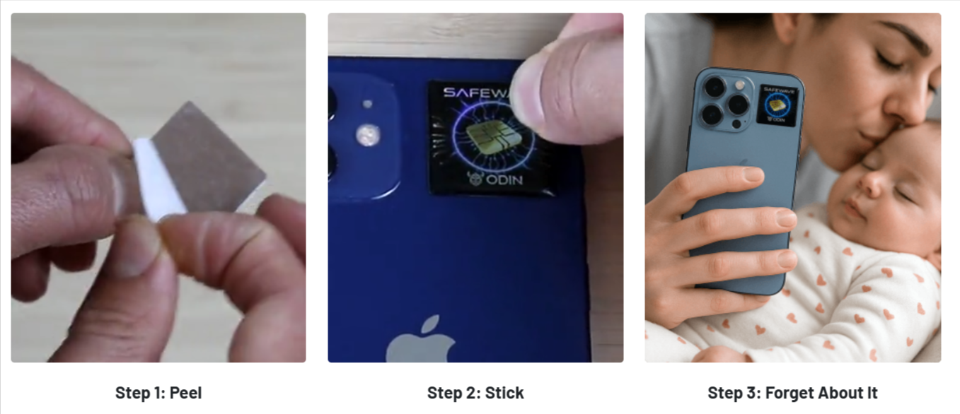 ODIN EMF Blocking Sticker Uses